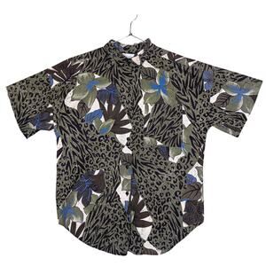 Vintage Remo Of California Button Down Shirt Size Medium Animal Tropical Print